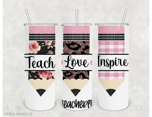 Teacher Inspired Tumbler, 20 oz Skinny Tumbler