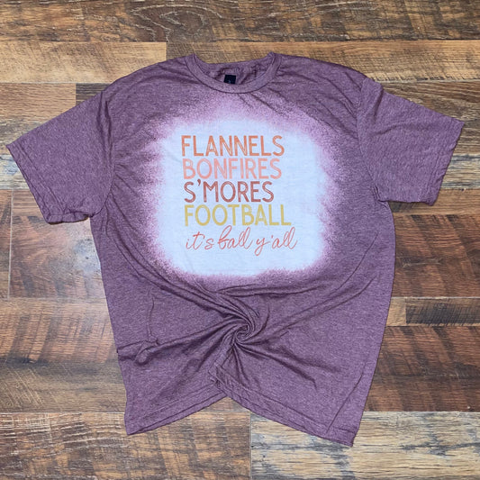 Fall Tee, Flannels Bonfires S’mores Football